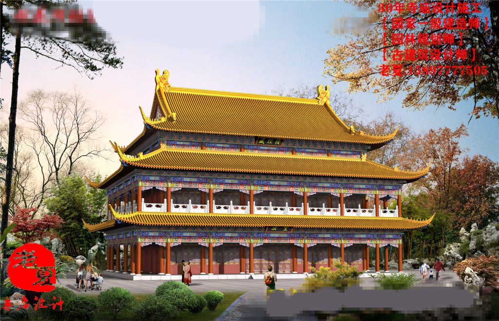 广东寺庙设计规划，茂名清远寺庙设计图纸