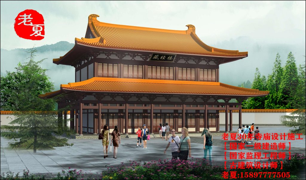 广东小型寺庙设计效果图，湛江茂名三开间五开间村庙设计施工图方案